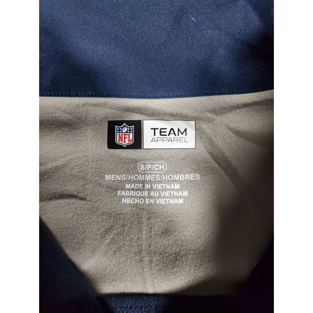 Mens NFL Team Apparel New England Patriots Quarter Zip Shirt Pullover Size Small